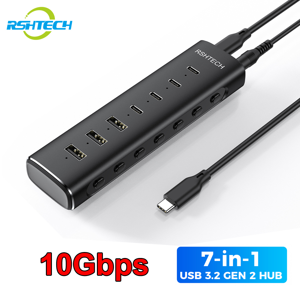 Mac Laptop Accessories - RSHTECH USB 3,2 Hub Splitter 7-EN-1