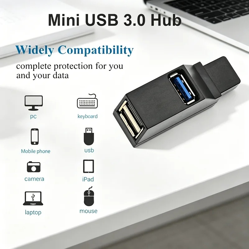 Laptop Accessories For Programmers - Hub Divisor USB 3.0 2.0 Giratorio