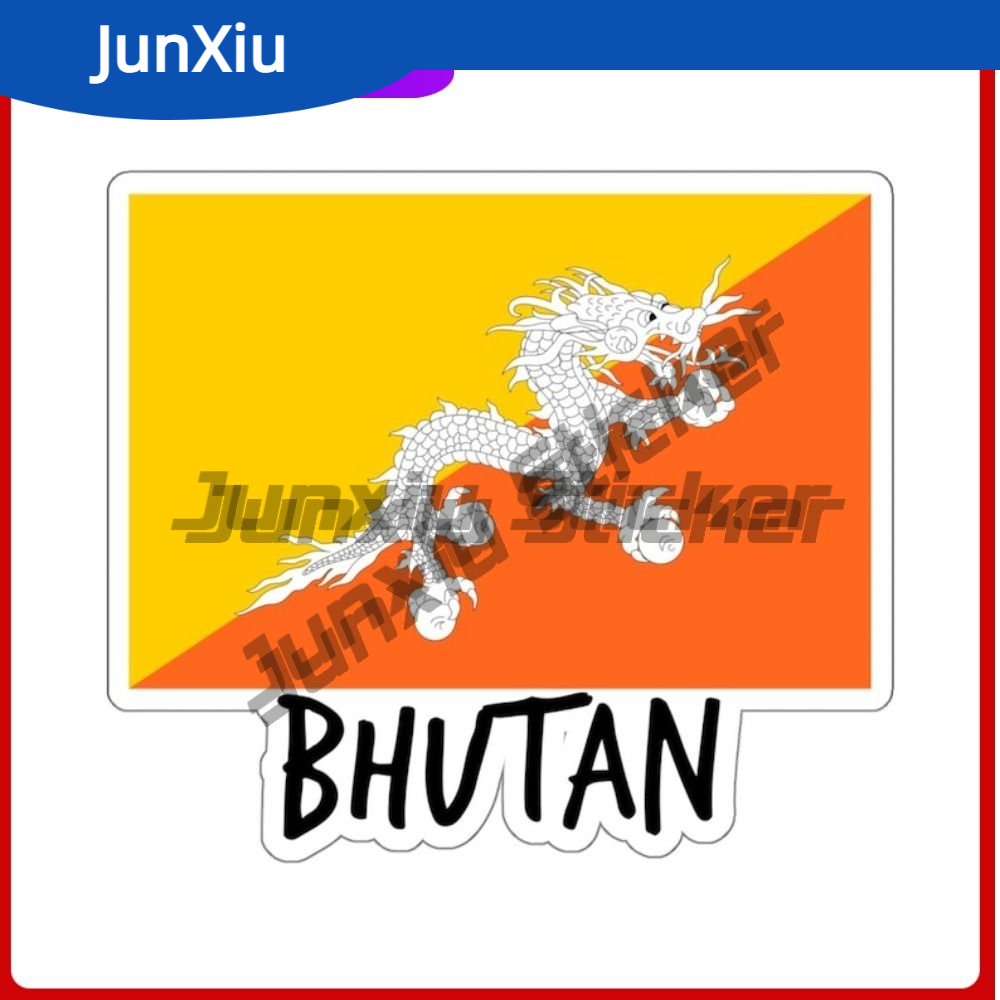 Laptop Accessories Decoration - Bandera de Butan, pegatinas de viaje