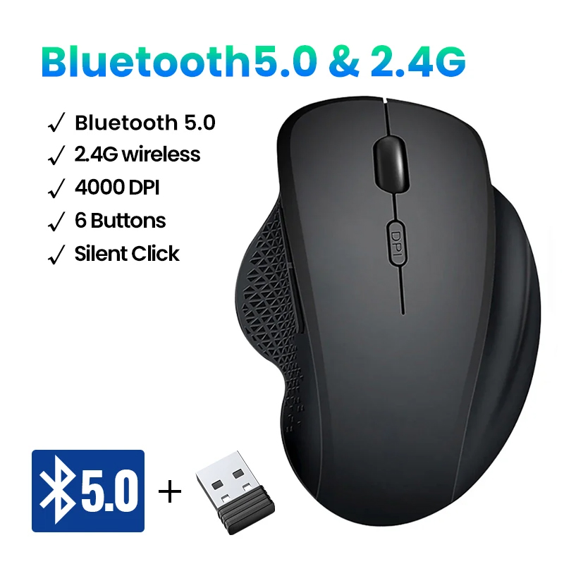 Laptop Accessories For Programmers - Ratón inalámbrico recargable con Bluetooth, ratón