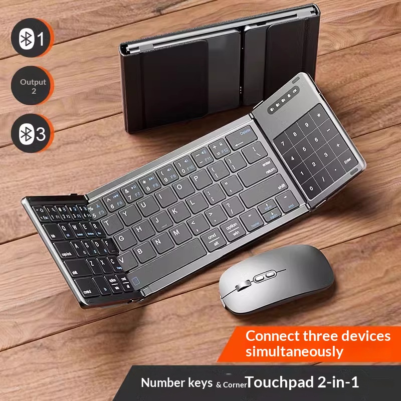 Laptop External Accessories - Teclado inalámbrico Bluetooth plegable Mengzu con
