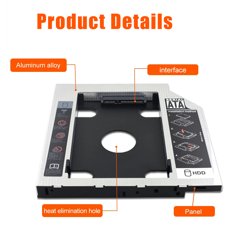Adaptador HDD SSD Caddy interf - Laptop Accessories Organizer reseña y precio