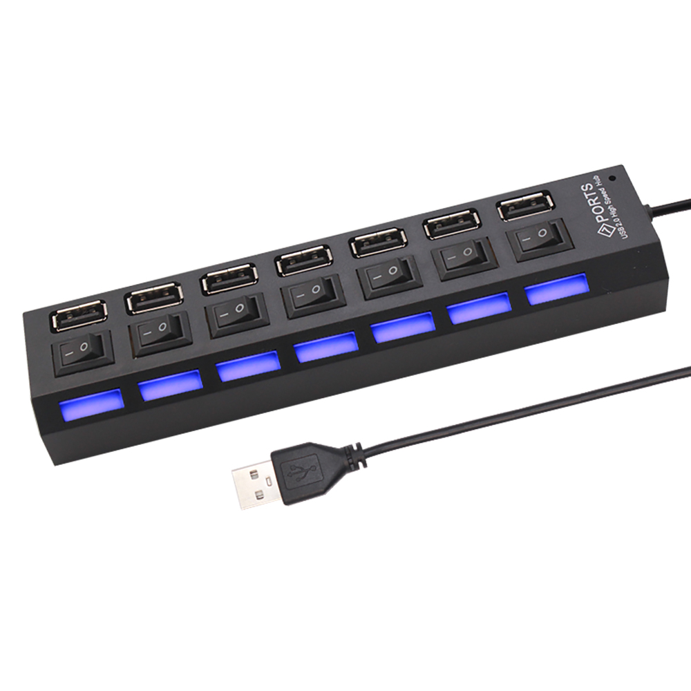 Divisor Hub USB 2,0 de 7 puert - Laptop Office Accessories reseña y precio